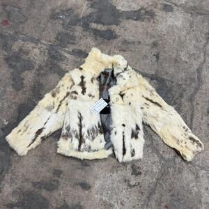 Vintage Spotted Rabbit Fur Jacket Coat